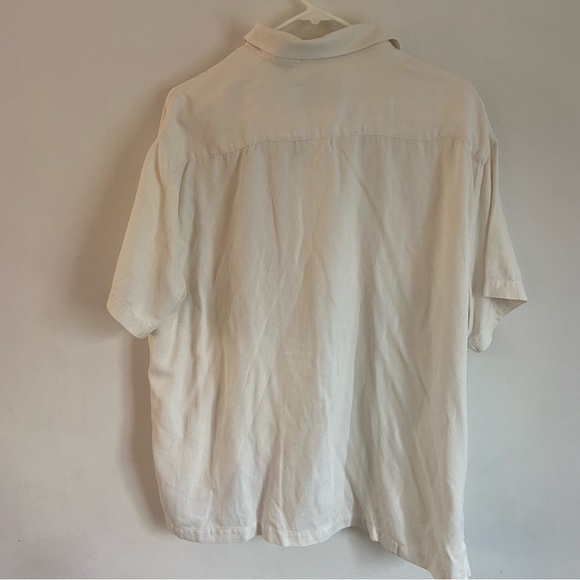 Nat Nast Mens Cotton Silk Button Front Shirt Sz XL Cream - Picture 2 of 5